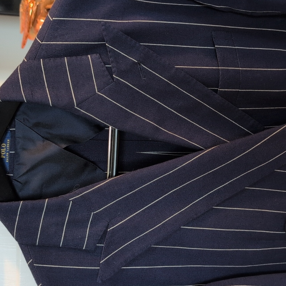 Ralph Lauren Navy Pinstripe Men's Blazer - Picture 2 of 7